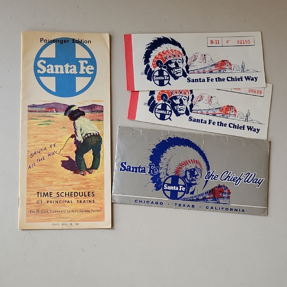 Vintage Santa Fe Railway Memorabilia Lot